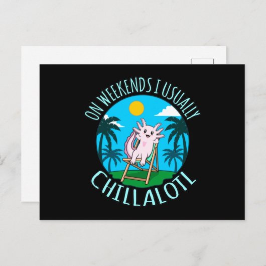 Chillalotl Kawaii Animal Axolotl Lover Pet Eigenaa Uitnodiging Briefkaart (Voorkant / Achterkant)