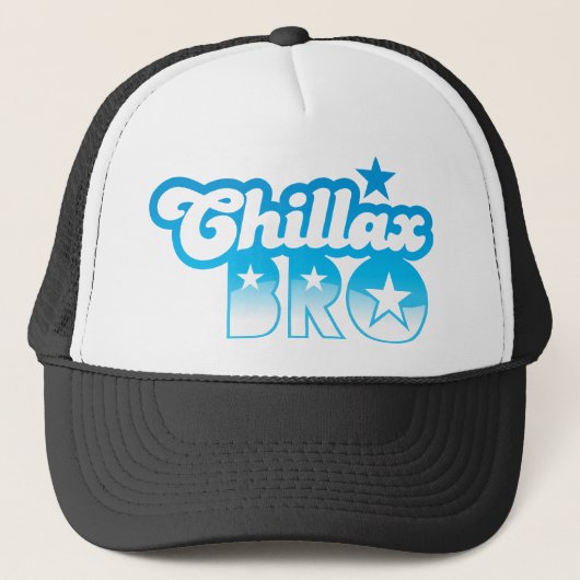 Chillax Bro! RELAX EN KINDERbroer in cool Blue Trucker Pet (Voorkant)