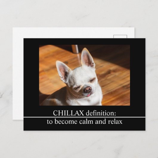 Chillax Chihuahua slaperig ontspannen tong uit Fot Briefkaart (Voorkant / Achterkant)