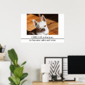 Chillax Chihuahua slaperig ontspannen tong uit Fot Poster (Thuiskantoor)