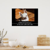 Chillax Chihuahua slaperig ontspannen tong uit Fot Poster (Keuken)