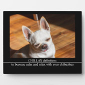 CHILLAX definition calm relax chihuahua photo text Fotoplaat (Voorkant)
