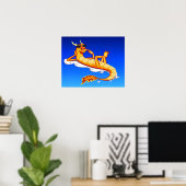 Chillax Dragon (blauw) Poster (Thuiskantoor)