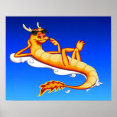 Chillax Dragon (blauw) Poster (Voorkant)