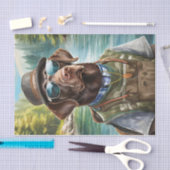 Chillax en ga naar buiten, Chocolate Lab Fisherman Tissuepapier (Craft)