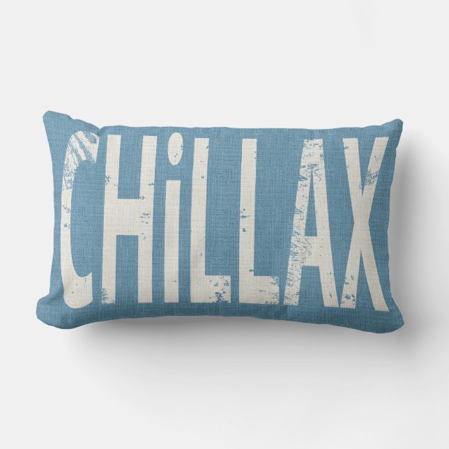 Chillax Skateboard Art Pillow Denim Blue Kussen (Voorkant)