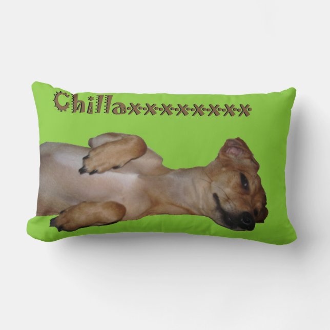 Chillaxin Chiweenie Lumbar Sierkussen Kussen (Voorkant)