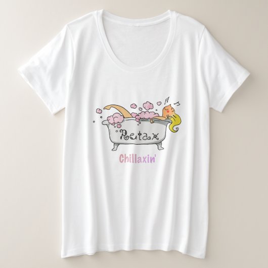 Chillaxin’ Vibes – Cute Relaxation Cartoon Grote Maat T-shirt (Design voorkant)