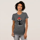 Chillaxin' Zwarte Kat Met Sock Monkey Hoed T-shirt (Voorkant volledig)