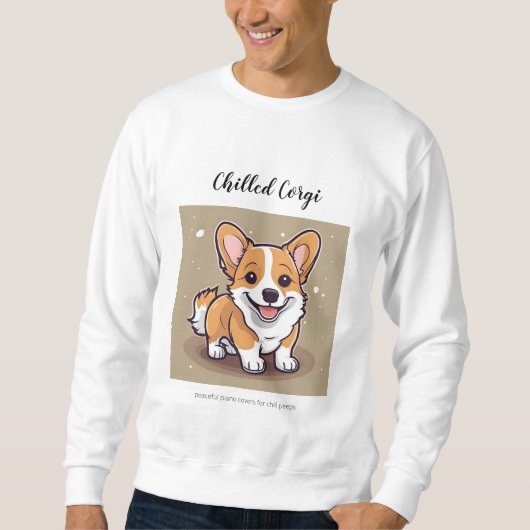 Chilled Corgi Sweatshirt - schattige muzikale hond (Voorkant)