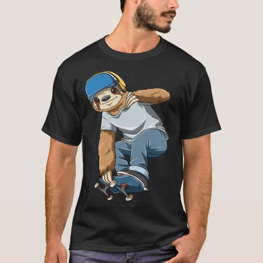 Chilled Sloth Skateboarding   Skater T-shirt (Voorkant)