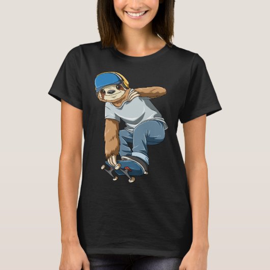 Chilled Sloth Skateboarding   Skater T-shirt (Voorkant)