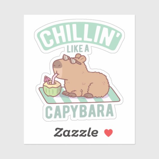 Chillen Als Een Capybara Grappig Sticker (Vel)