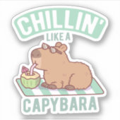 Chillen Als Een Capybara Grappig Sticker (Voorkant)
