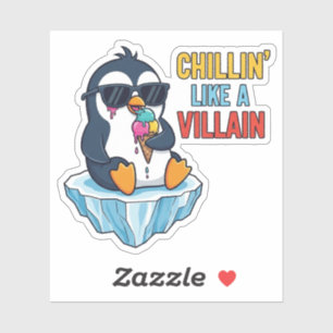 Chillen als een schurk – Kool Penguin Ijs Sticker