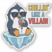 Chillen als een schurk – Kool Penguin Ijs Sticker (Voorkant)