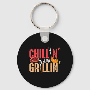 Chillen En Grillen Barbecue Feestje Sleutelhanger