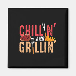 Chillen En Grillen Byrbecue Feestje Magneet