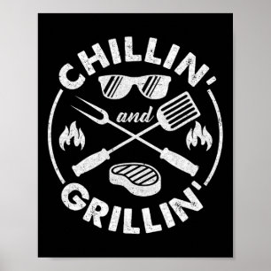 Chillen En Grillen Kostuum Grappige Bbq Grillende Poster