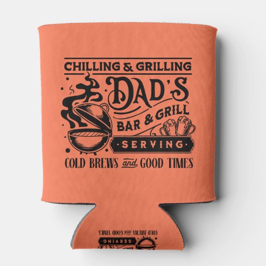 Chillen en grillen pa's bar en grill ontwerp 2 blikjeskoeler (Achterkant)