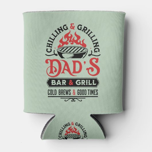 Chillen en grillen pa's bar en grill ontwerp 2 blikjeskoeler (Voorkant)