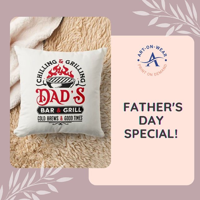 Chillen en grillen pa's bar en grill ontwerp 2 kussen (Creator heeft geüpload)