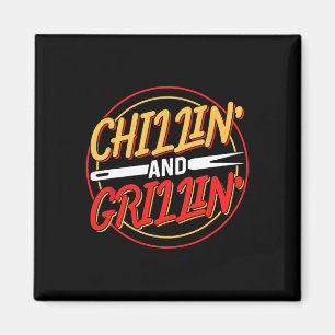 Chillen En Grillen Vlees Grill Byrbecue Grilling Magneet