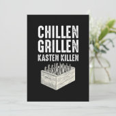 Chillen Grillen Kasten Killen BBQ Barbecue Chef Gr Kaart (Staand voorkant)