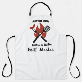 Chillen & Grillen persoonlijk cadeau voor vader . Schort