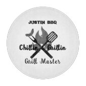 Chillen & Grillen persoonlijk cadeau voor vader .  Snijplank (Voorkant)