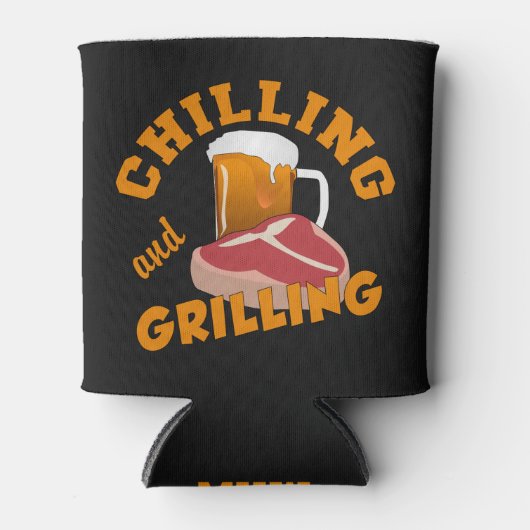 Chillen & Grilling aangepaste monogram koelbox Blikjeskoeler (Voorkant)