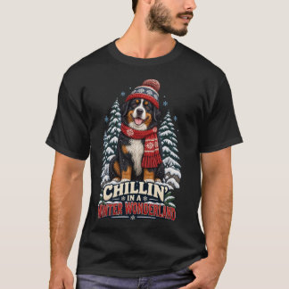 Chillen in een Winter Wonderland Berner Sennenhond T-shirt