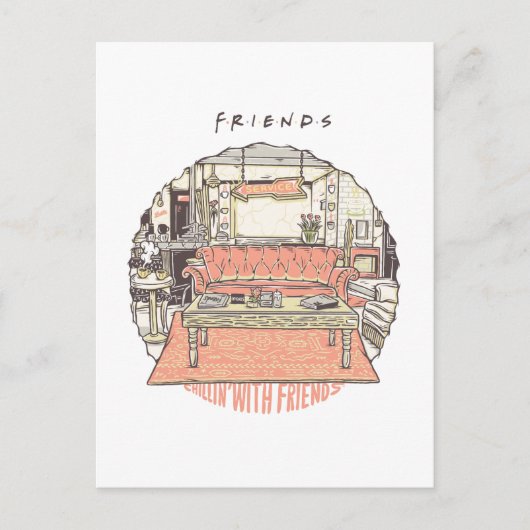 Chillen met FRIENDS™ Cartoon Briefkaart (Voorkant)