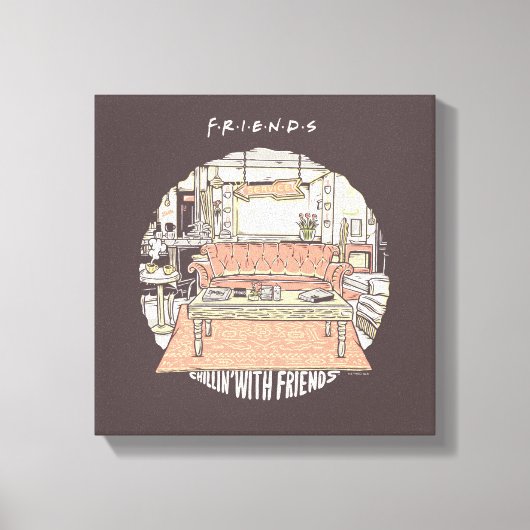 Chillen met FRIENDS™ Cartoon Canvas Afdruk (Voorkant)