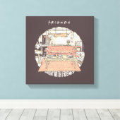 Chillen met FRIENDS™ Cartoon Canvas Afdruk (Insitu (Houten vloer))