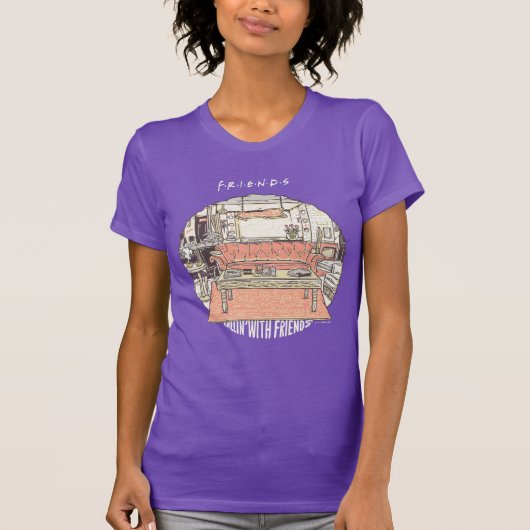 Chillen met FRIENDS™ Cartoon T-shirt (Voorkant)