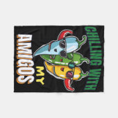 Chillen met mijn Amigos Cinco de Mayo Chilly Peppe Fleece Deken (Voorkant (Horizontaal))