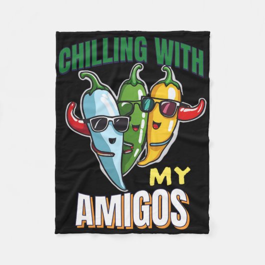 Chillen met mijn Amigos Cinco de Mayo Chilly Peppe Fleece Deken (Voorkant)