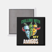 Chillen met mijn Amigos Cinco de Mayo Chilly Peppe Magneet (Voorkant / Achterkant)