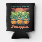 Chillen met mijn ananas zonnebril tropisch blikjeskoeler (Voorkant)
