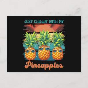 Chillen met mijn ananas zonnebril tropisch briefkaart