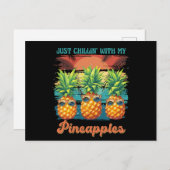 Chillen met mijn ananas zonnebril tropisch briefkaart (Voorkant / Achterkant)