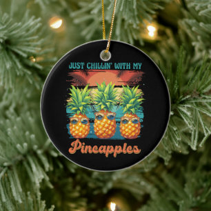 Chillen Met Mijn Ananas Zonnebril Tropisch  Keramisch Ornament