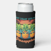 Chillen met mijn ananas zonnebril tropisch seltzer blikjeskoeler (Seltzer Voorkant)