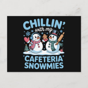 Chillen Met Mijn Cafetaria Sneeuwvriendjes Kerstmi Feestdagenkaart