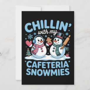 Chillen Met Mijn Cafetaria Sneeuwvriendjes Kerstmi Kaart