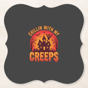 Chillen Met Mijn Creepy Vrienden Halloween T-Shirt Kartonnen Onderzetters