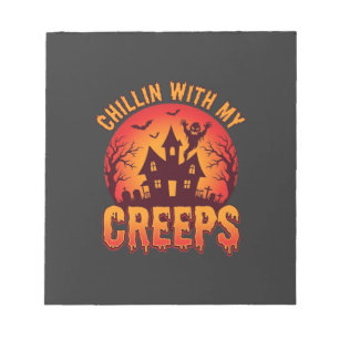 Chillen Met Mijn Creepy Vrienden Halloween T-Shirt Notitieblok