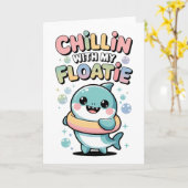 Chillen met mijn drijfding | Haaienbaby Kids Kaart (Gele Bloem)