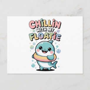Chillen’ met mijn drijfding Shark Baby Kids Feestdagenkaart
